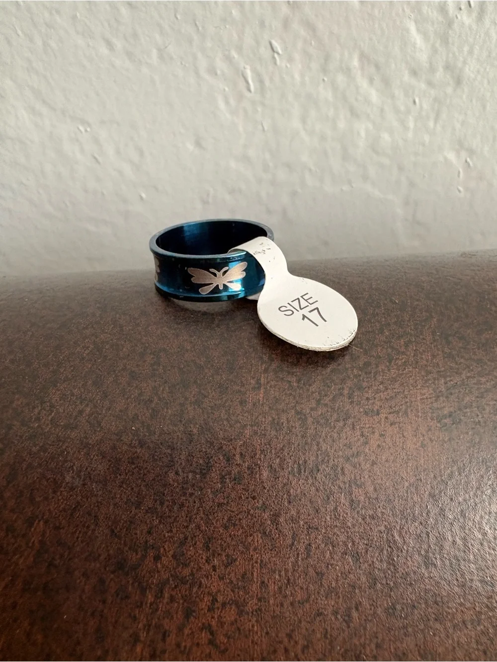 ❤️New Blue Dragonfly Stainless Steel Ring - Size 17